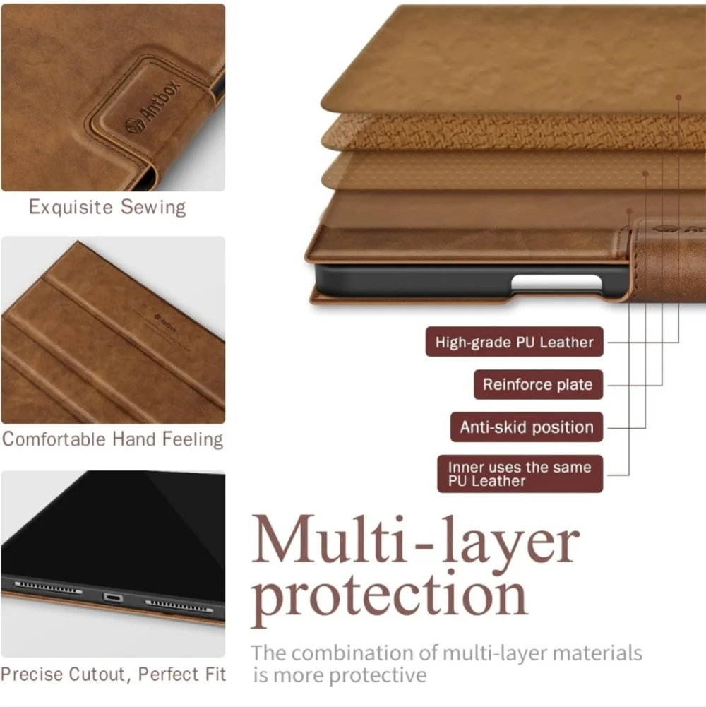 iPad Pro 11 Inch Case 2024 M4, Premium Vegan Leather